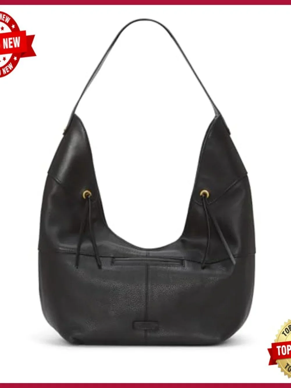 Hobo Bag Soft Pebbled Leather Zip Top Shoulder Strap Handbag